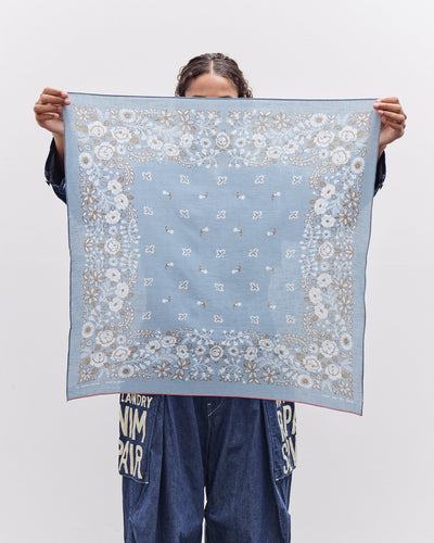 Kapital Fastcolor Selvedge Bandana, Churchill Garden Large, Sax
