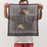 Kapital Fastcolor Selvedge Bandana (Coco Swallowtail), Black