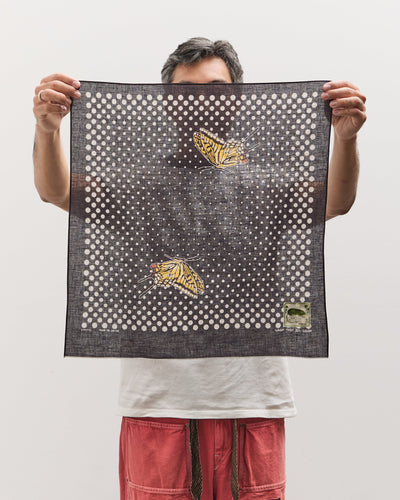 Kapital Fastcolor Selvedge Bandana (Coco Swallowtail), Black