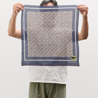 Kapital Fastcolor Skull & Flower Bandana, Navy