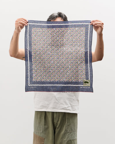 Kapital Fastcolor Skull & Flower Bandana, Navy