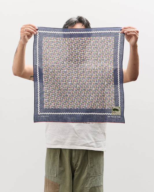 Kapital Fastcolor Skull & Flower Bandana, Navy