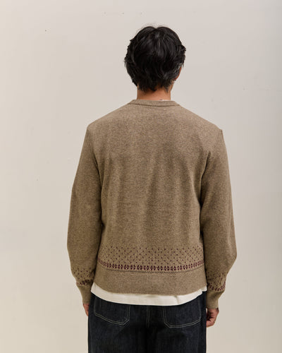 Kapital Fly Goose Wool Crew Neck Sweater Unisex, Beige