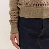 Kapital Fly Goose Wool Crew Neck Sweater, Beige