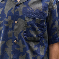 Kapital French Cloth Linen GUIDING LIGHT RAVEN-dye Aloha Shirt, IDG