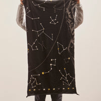 Kapital Fulling Wool Scarf CONSTELLATION, Black