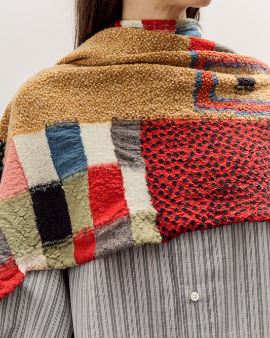Kapital Fulling Wool Scarf Village Gabbeh, Red