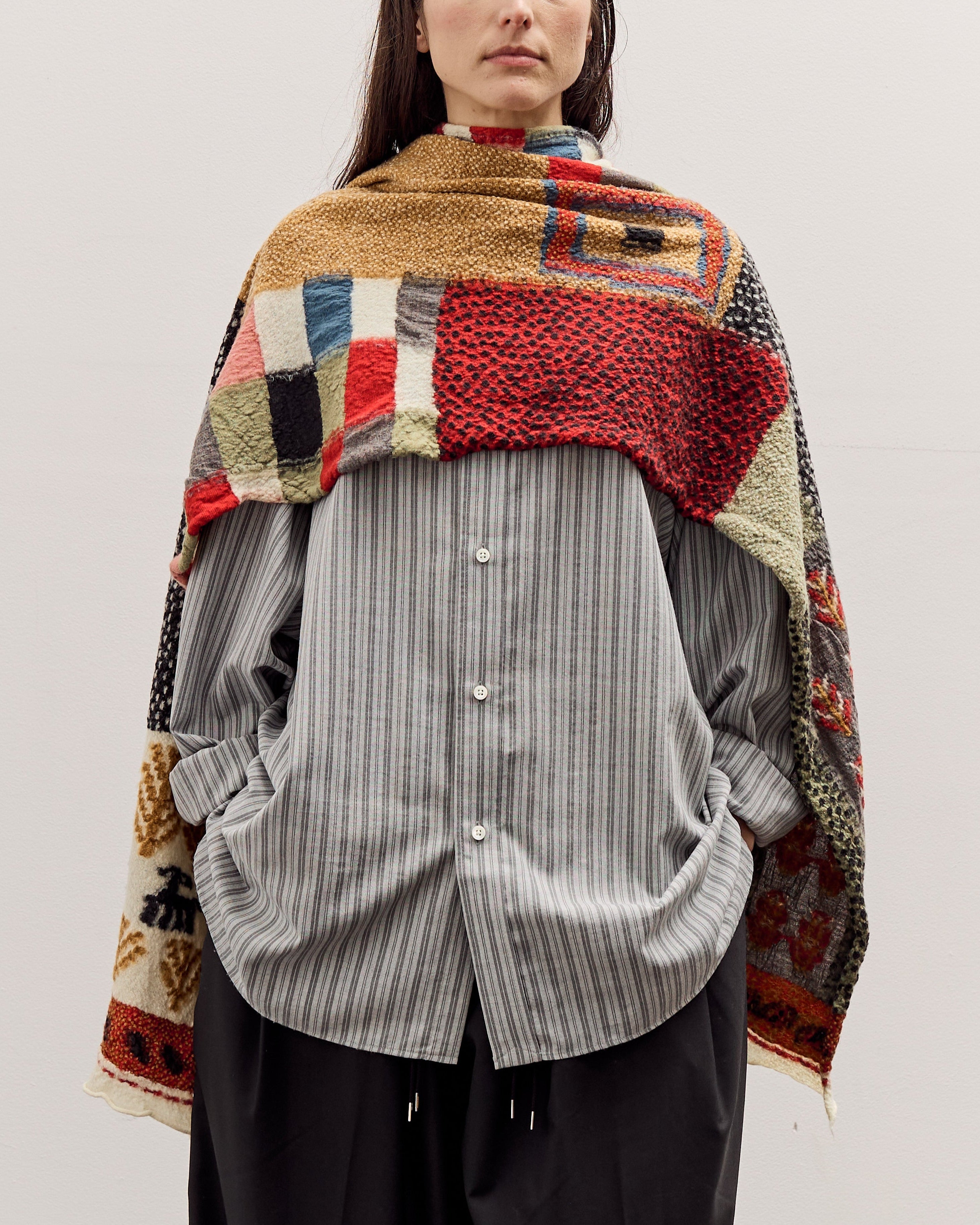 Kapital Fulling Wool Scarf Village Gabbeh, Red – Glasswing