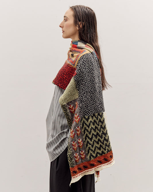 Kapital Fulling Wool Scarf Village Gabbeh, Red