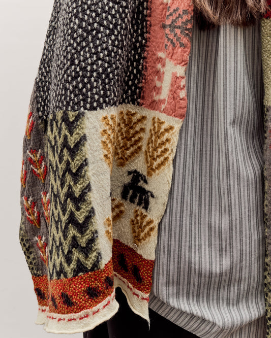 Kapital Fulling Wool Scarf Village Gabbeh, Red