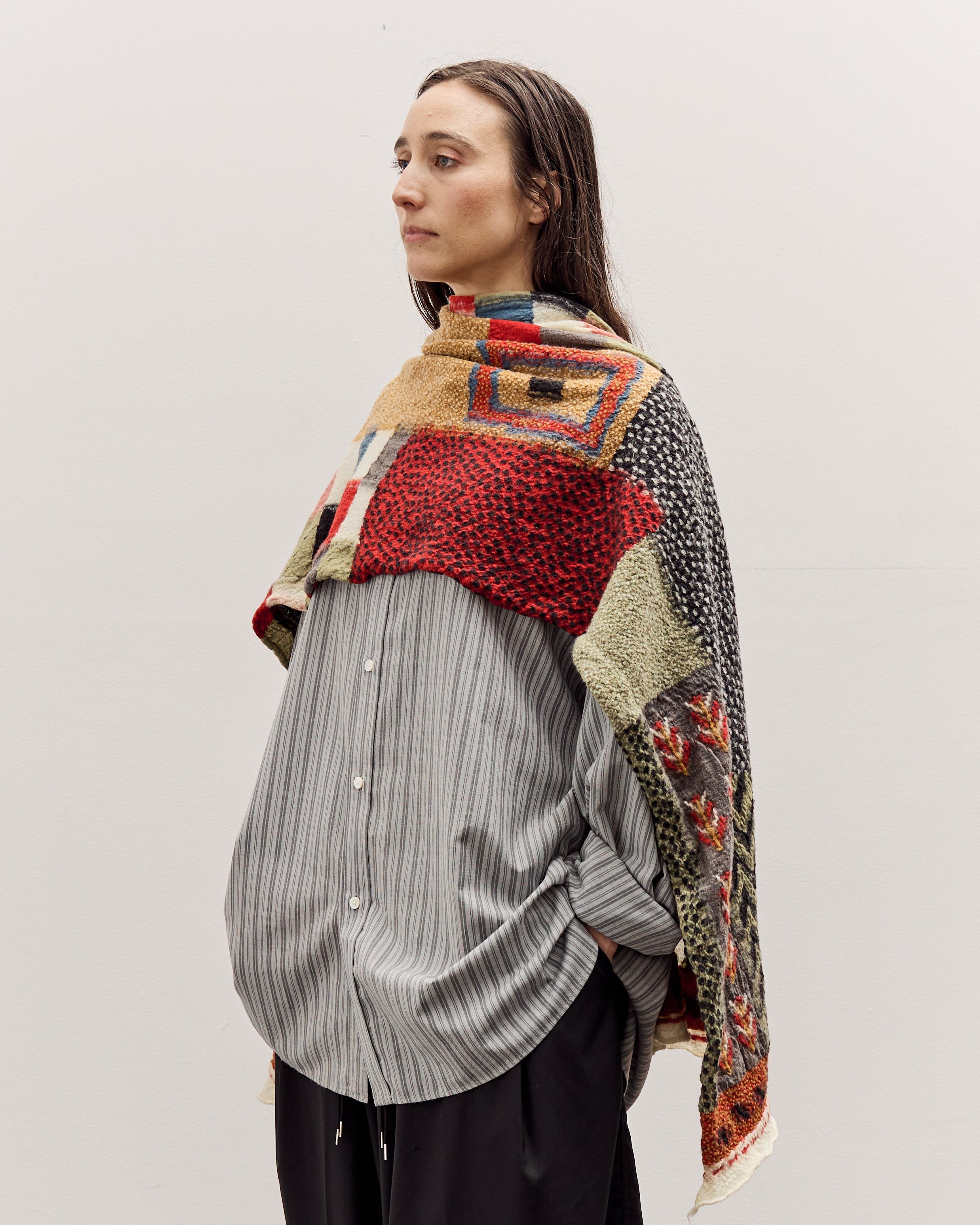 Kapital Fulling Wool Scarf Village Gabbeh, Red – Glasswing