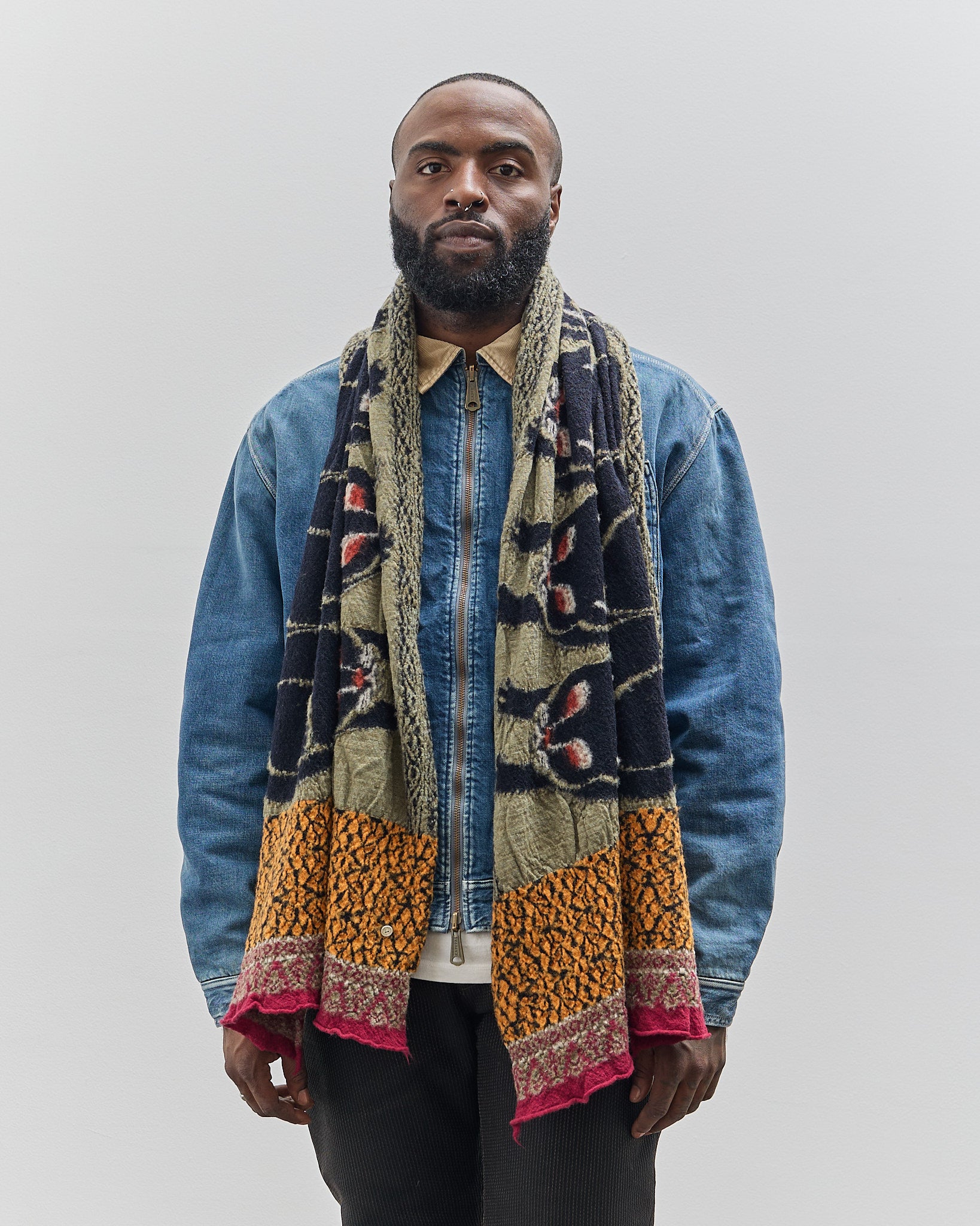 Kapital Fulling Wool Scarf Bagdad Cat, Green – Glasswing