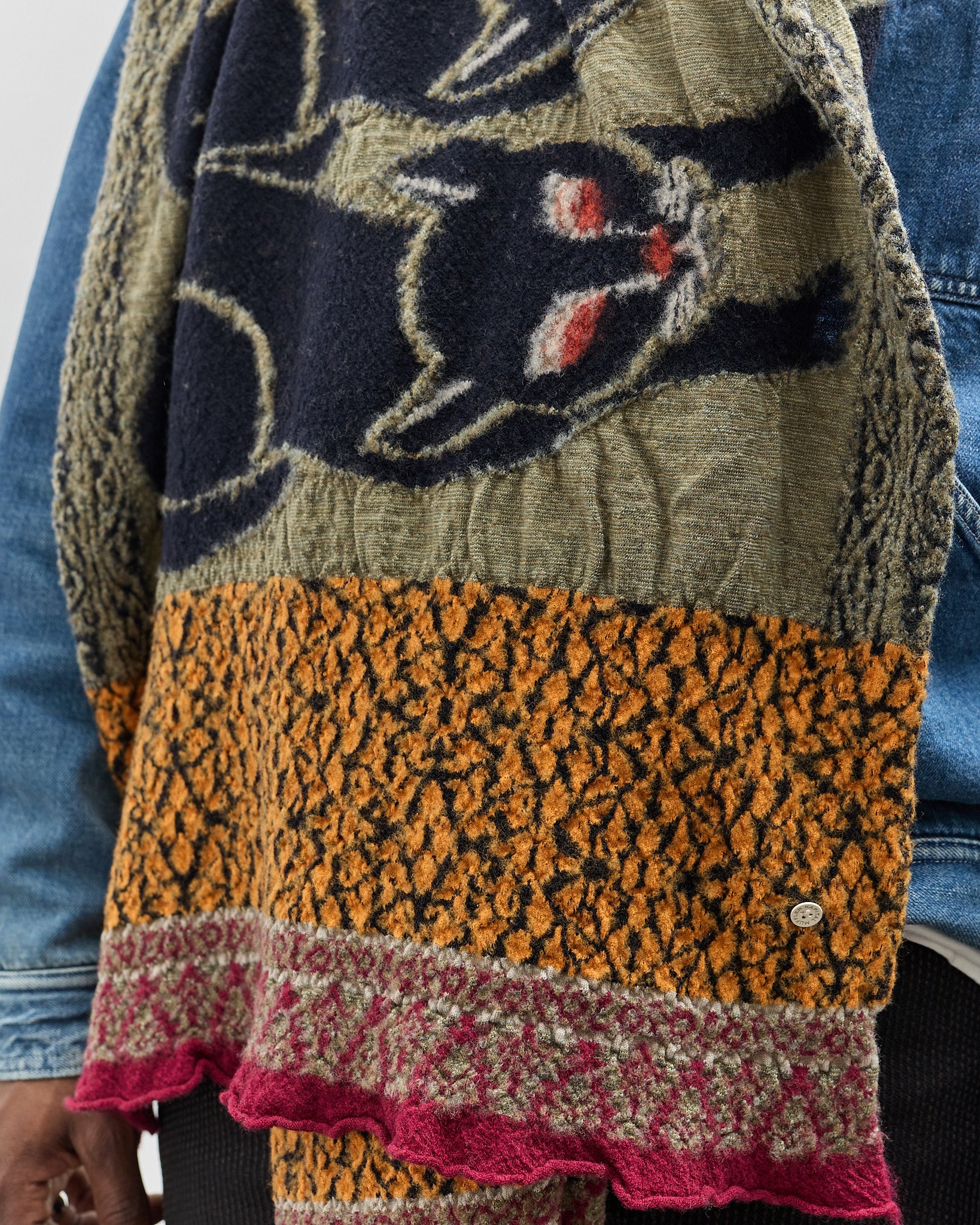 Kapital Fulling Wool Scarf Bagdad Cat, Green – Glasswing