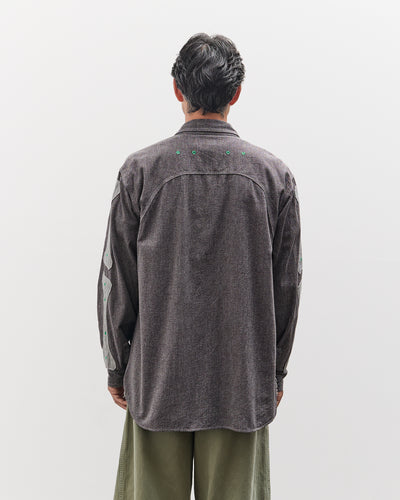 Kapital Grandrelle 2TONES BONE Patch Ventilator Workshirt, Charcoal