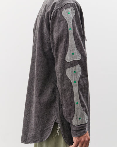 Kapital Grandrelle 2TONES BONE Patch Ventilator Workshirt, Charcoal