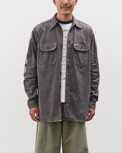 Kapital Grandrelle 2TONES BONE Patch Ventilator Workshirt, Charcoal