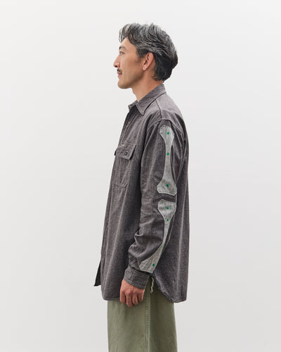 Kapital Grandrelle 2TONES BONE Patch Ventilator Workshirt, Charcoal