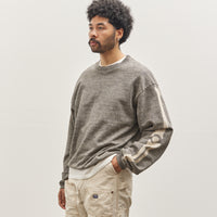 Kapital Grandrelle Fleece Knit BIG Crew Sweatshirt, Charcoal