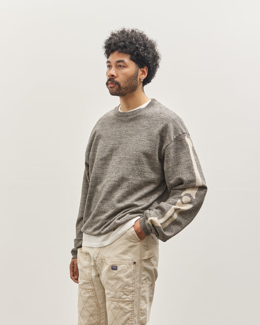 Kapital Grandrelle Fleece Knit BIG crew SWT, Charcoal