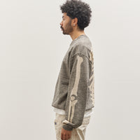 Kapital Grandrelle Fleece Knit BIG crew SWT, Charcoal