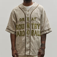 Kapital Unisex GREAT KOUNTRY Baseball Shirt, Beige French Linen