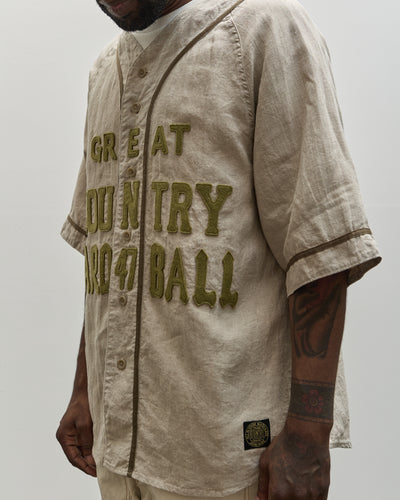 Kapital Unisex GREAT KOUNTRY Baseball Shirt, Beige French Linen