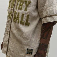 Kapital Unisex GREAT KOUNTRY Baseball Shirt, Beige French Linen