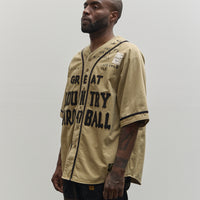 Kapital Unisex GREAT KOUNTRY Damaged Baseball Shirt, Beige