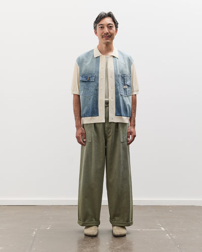 Kapital Herringbone FATIGUE Baggy Pants, Khaki