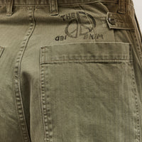 Kapital Herringbone FATIGUE Baggy Pants, Khaki