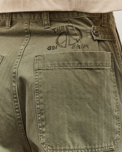 Kapital Herringbone FATIGUE Baggy Pants, Khaki
