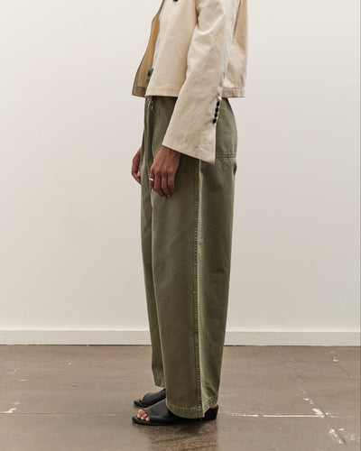 Kapital Herringbone FATIGUE Baggy Pants, Khaki