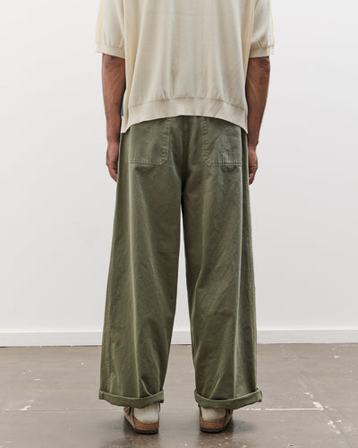 Kapital Herringbone FATIGUE Baggy Pants, Khaki