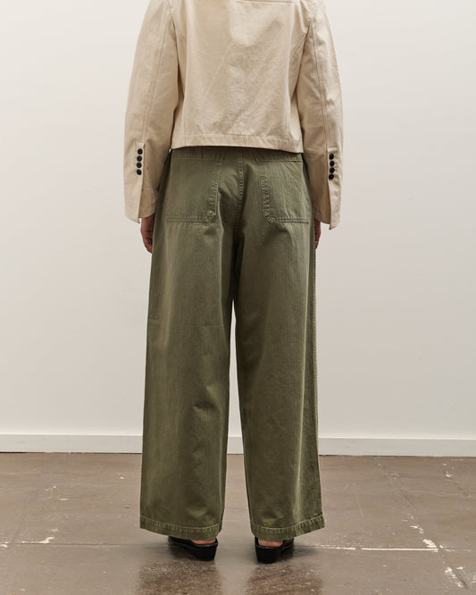 Kapital Herringbone FATIGUE Baggy Pants, Khaki