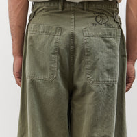 Kapital Herringbone FATIGUE Baggy Pants, Khaki