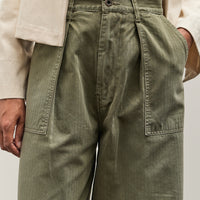Kapital Herringbone FATIGUE Baggy Pants, Khaki