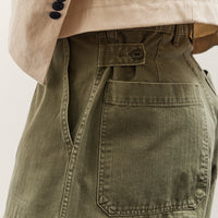Kapital Herringbone FATIGUE Baggy Pants, Khaki