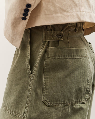 Kapital Herringbone FATIGUE Baggy Pants, Khaki