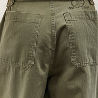 Kapital Herringbone FATIGUE Baggy Pants, Khaki