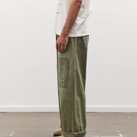 Kapital Herringbone FATIGUE Baggy Pants (RUSHFILED Remake), Khaki