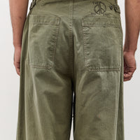 Kapital Herringbone FATIGUE Baggy Pants (RUSHFILED Remake), Khaki