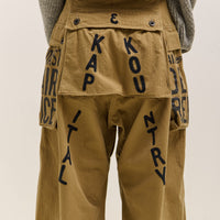 Kapital Herringbone Jumbo Monkey Pants - Factory Repaired & Embroidery, Camel