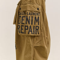 Kapital Herringbone Jumbo Monkey Pants - Factory Repaired & Embroidery, Camel