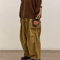 Kapital Herringbone Jumbo Monkey Pants, Factory Repaired & Embroidery Unisex, Camel