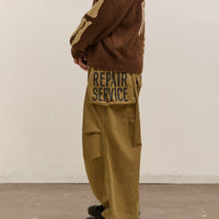 Kapital Herringbone Jumbo Monkey Pants, Factory Repaired & Embroidery Unisex, Camel