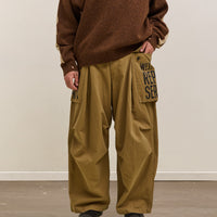 Kapital Herringbone Jumbo Monkey Pants, Factory Repaired & Embroidery Unisex, Camel