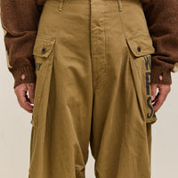 Kapital Herringbone Jumbo Monkey Pants, Factory Repaired & Embroidery Unisex, Camel