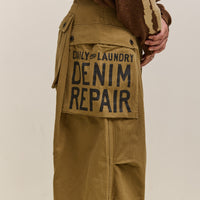 Kapital Herringbone Jumbo Monkey Pants, Factory Repaired & Embroidery Unisex, Camel
