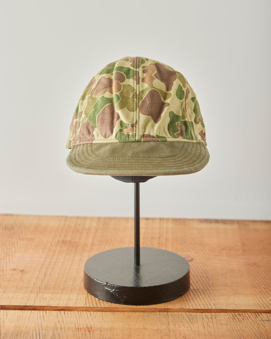 Kapital Hunter-Camo Herringbone Military Cap, Khaki