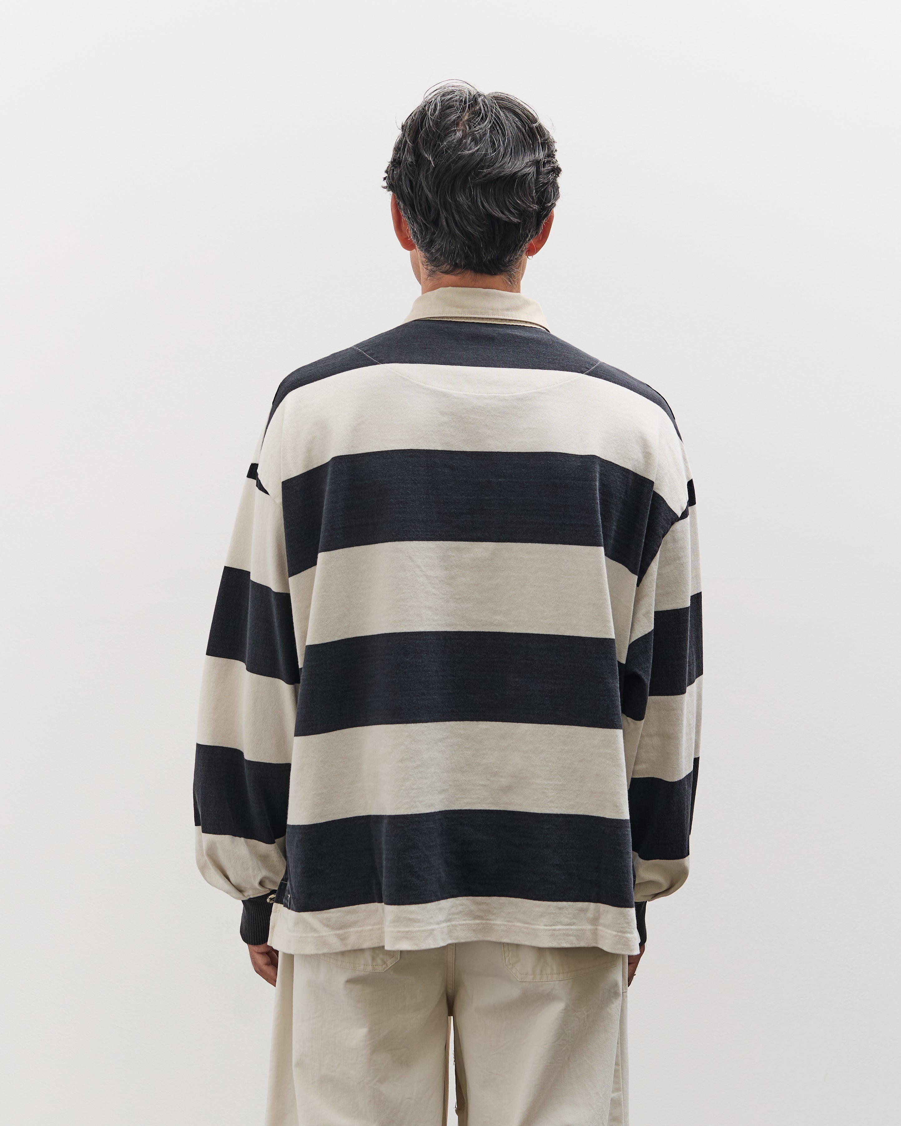 トップス KAPITAL Jail Stripe Jersey Kapital JAIL Stripe Jersey BIG Rugger Shirt, BLKxECR – Glasswing